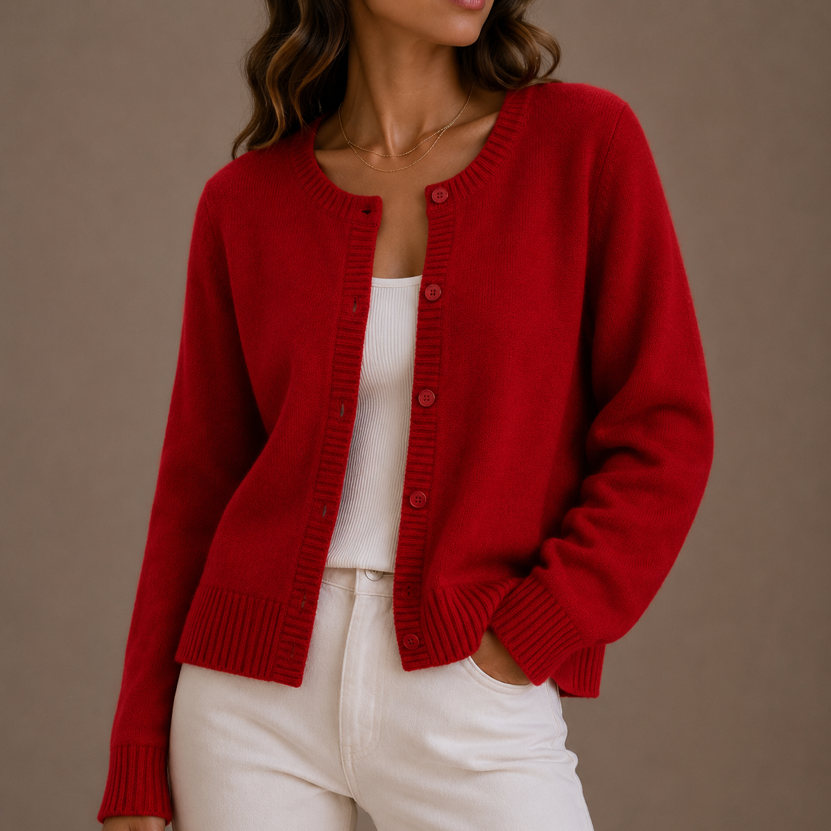 Tiffany | Womens Knit Cardigan Sweater | Button-Up Front, Round Neck, Relaxed Fit | Gray, Black and More XS-XL