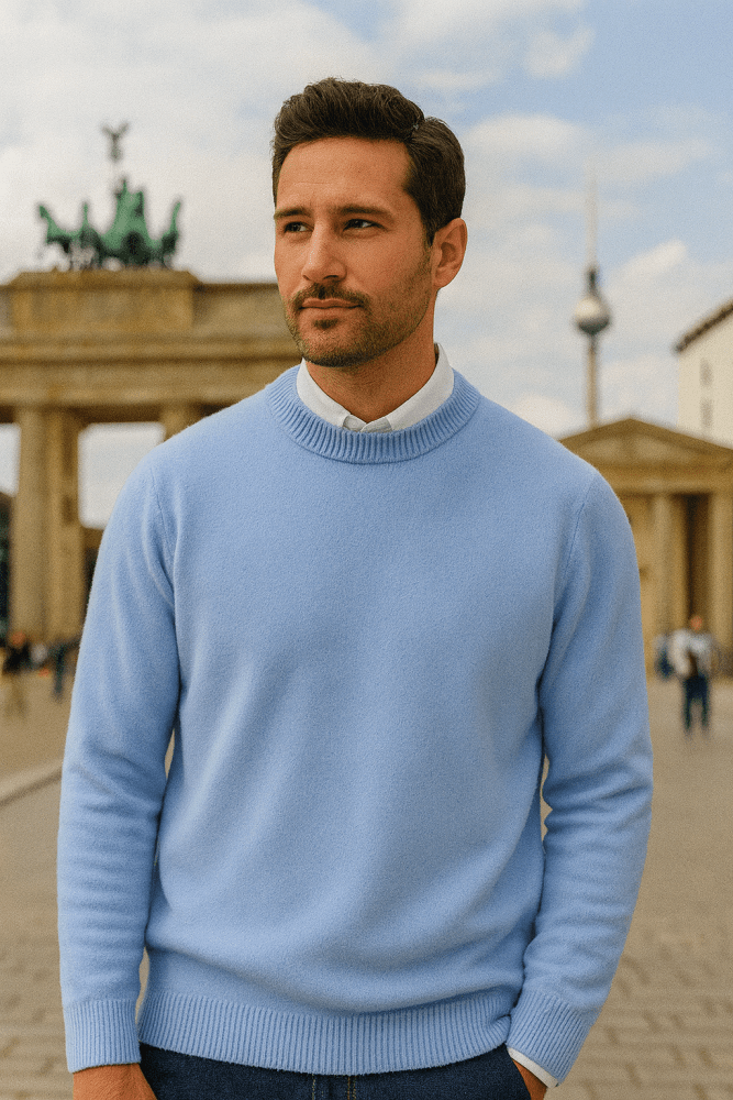 Men's Crew-Neck Sweater, Long Sleeves, Ribbed Trims