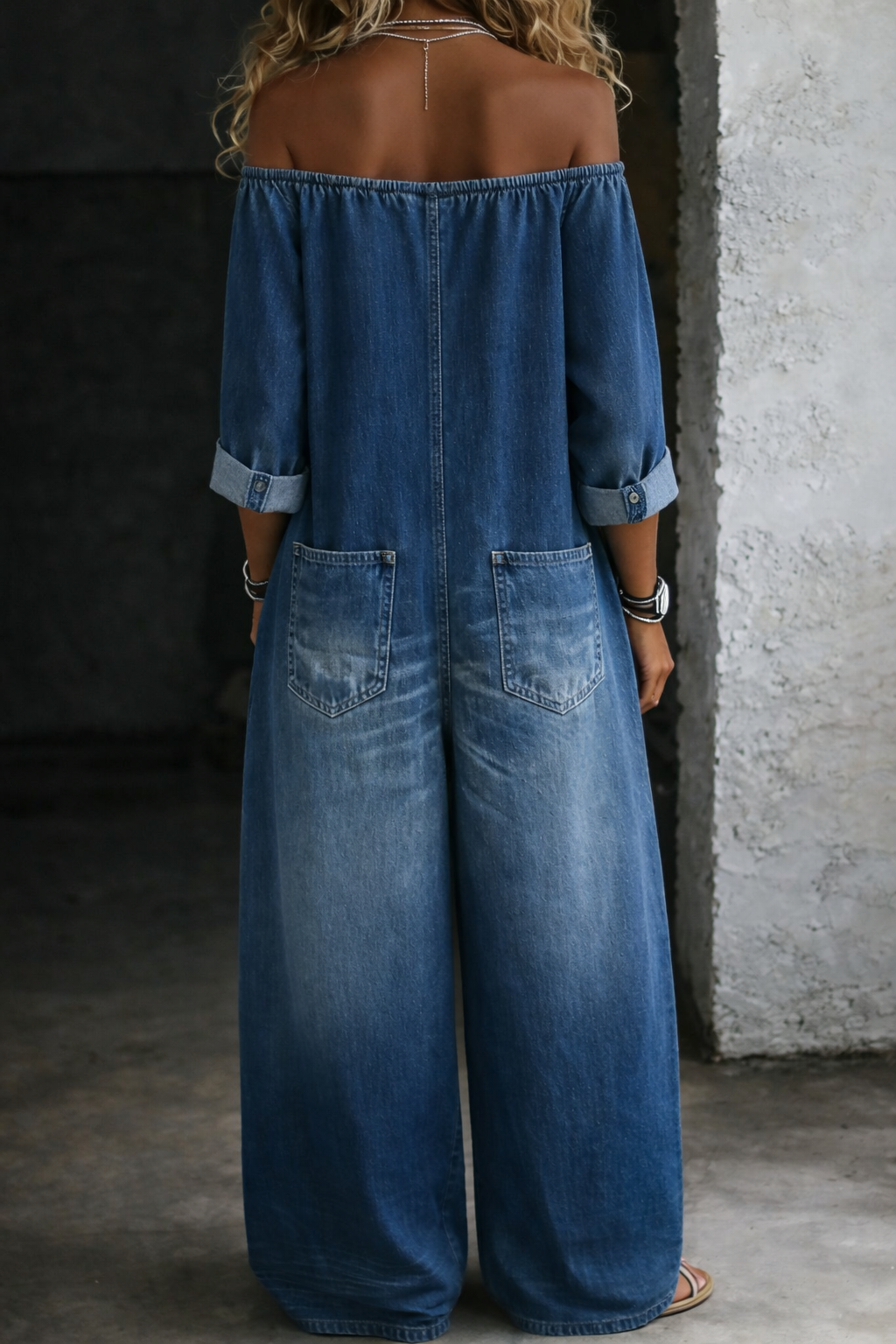 Elena | Off-the-shoulder long-sleeved jumpsuit
