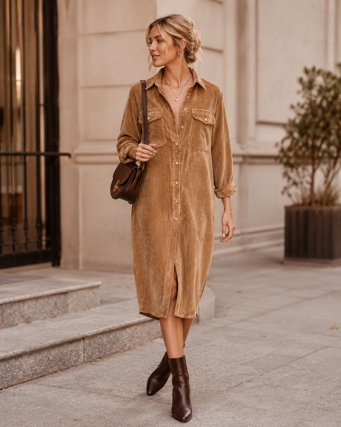 Women's Flared Hem Dress for an Autumn Wedding Guest | Light Fabric with a Fluid Fit | Size XS-2XL, 3 Colors