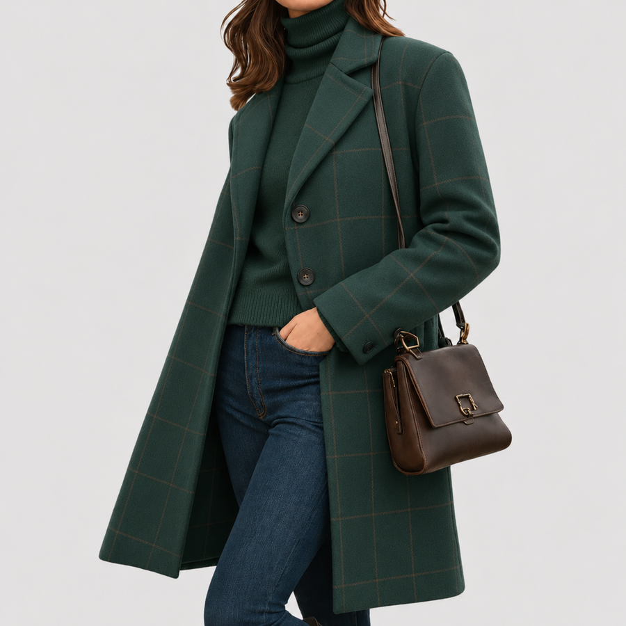 Women's Warm Fabric-Blend Overcoat, Tailored Cut