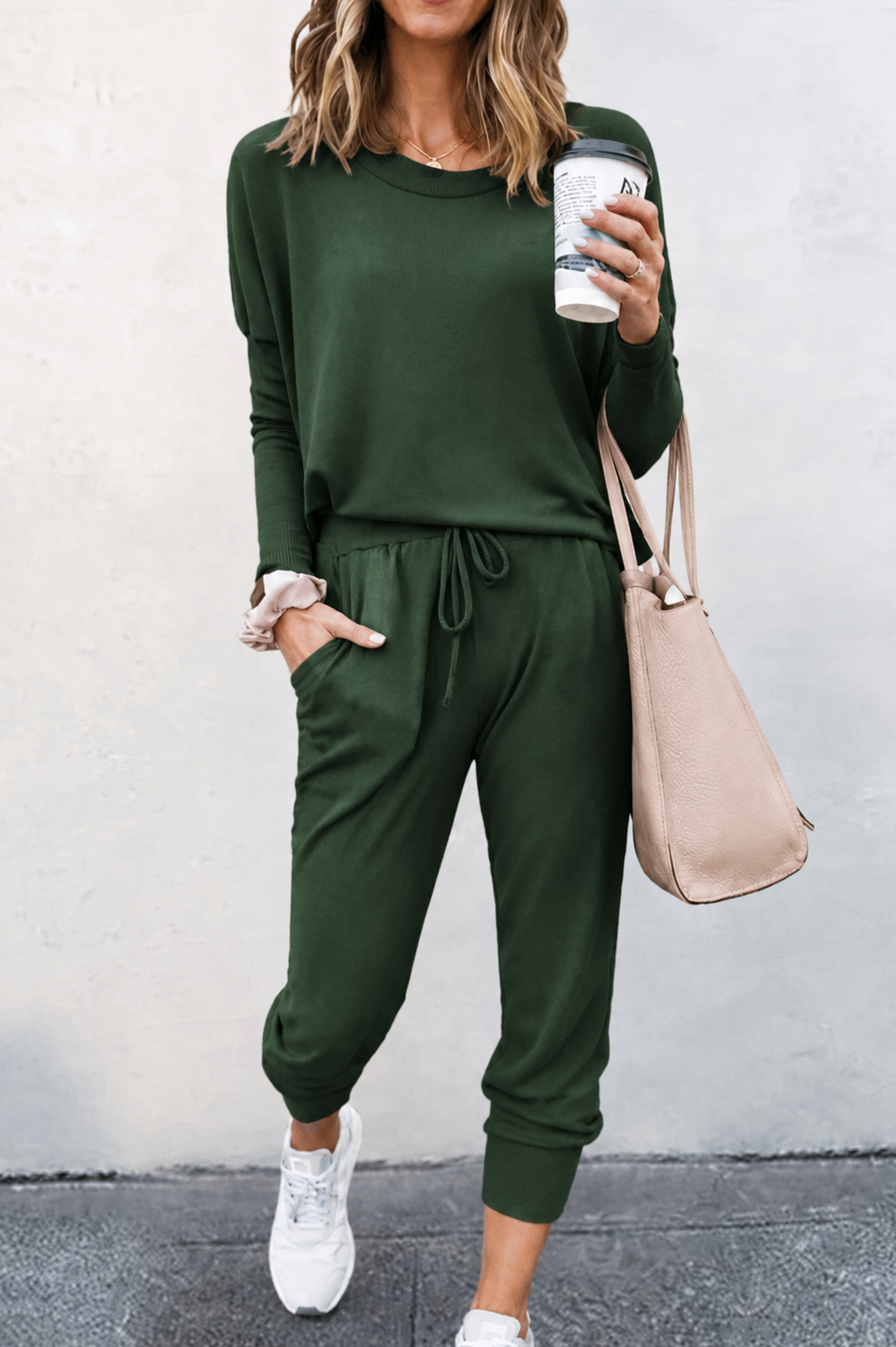 Women's Two Piece Jogger Set in Breathable Fabric | Adjustable Drawstring Waist, Elastic Ankle Cuffs | Size XS-2XL, 5 Colors