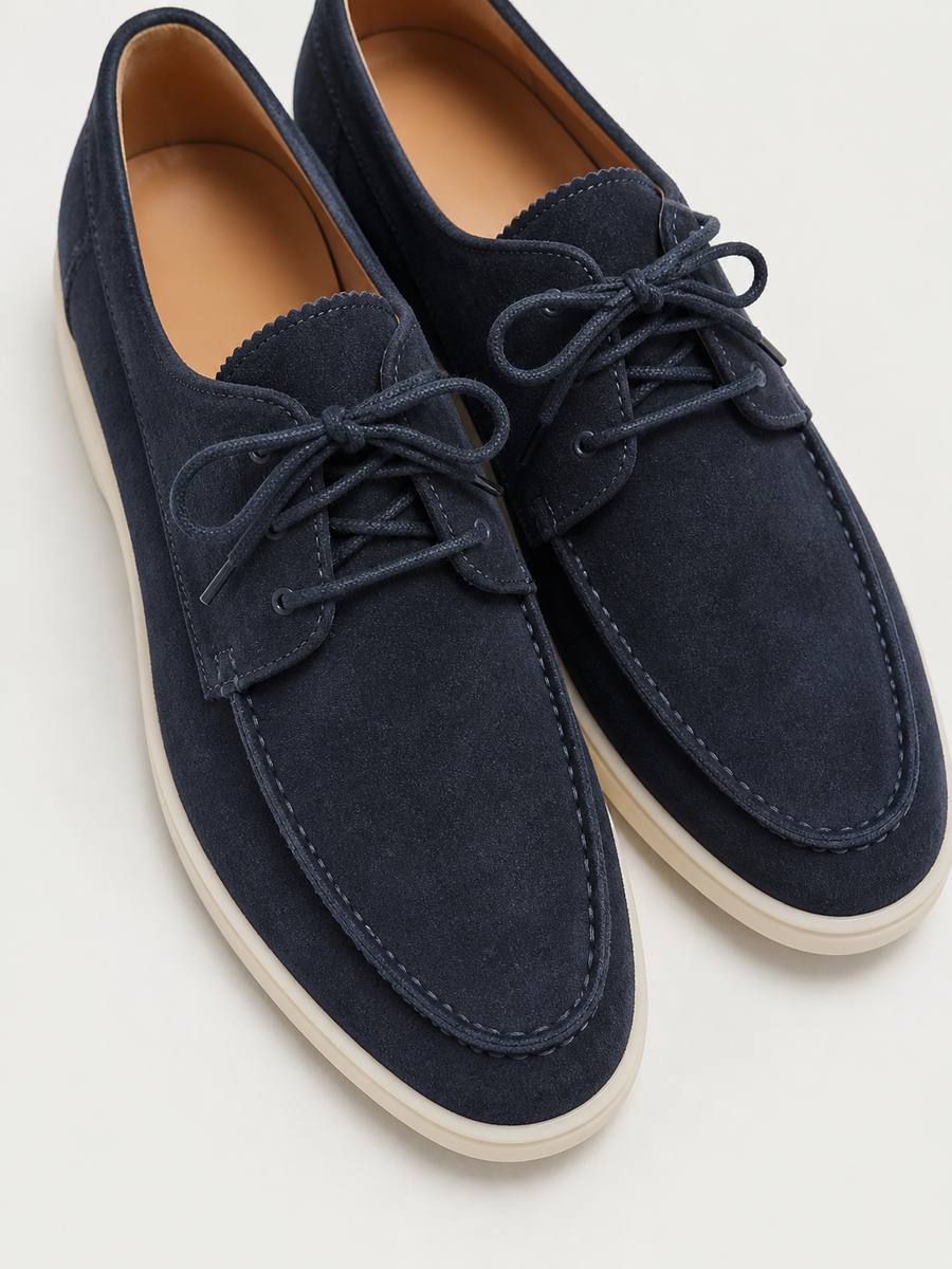 Men's Lace-Up Loafers, Moc Toe, Low Profile