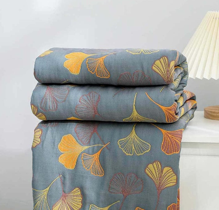 Chic Leaf Throw Blanket for Home Decor