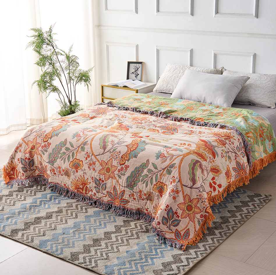 Chic Rustic Floral Bohemian Throw Blanket
