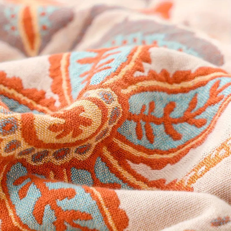 Chic Rustic Floral Bohemian Throw Blanket