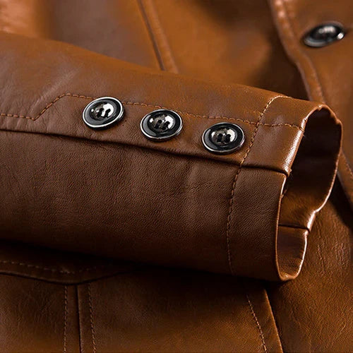 Sutton | Mens Leather Blazer Jacket, Tailored Fit | Fully Lined, Two-Button Closure | Brown, Black, Navy and More S-4XL