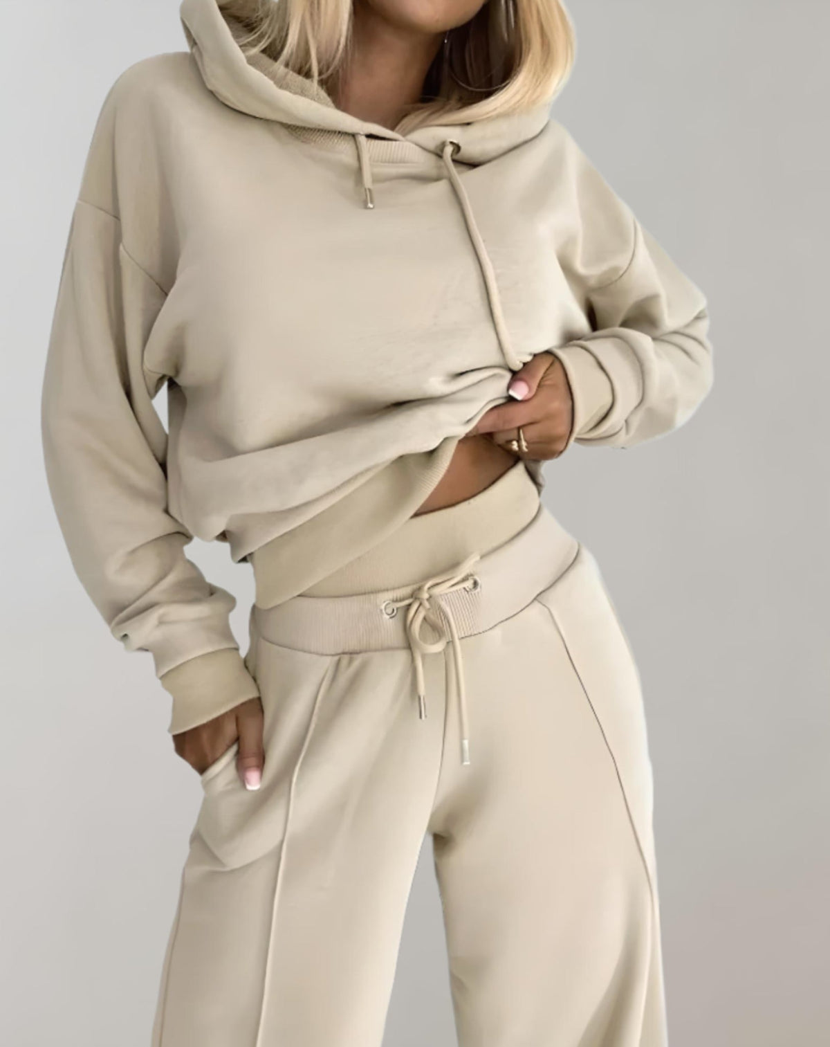 Carmen | Womens Hoodie and Jogger Set | Hooded Sweatshirt, Loose Fit Jogger Pants | Black, Gray, Beige and More S-2XL