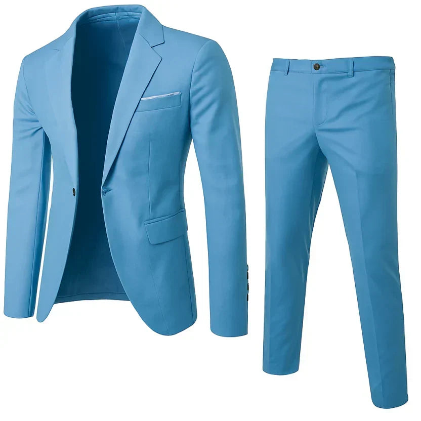 Men's Two-Piece Suit, Notched Lapel, Slim Fit