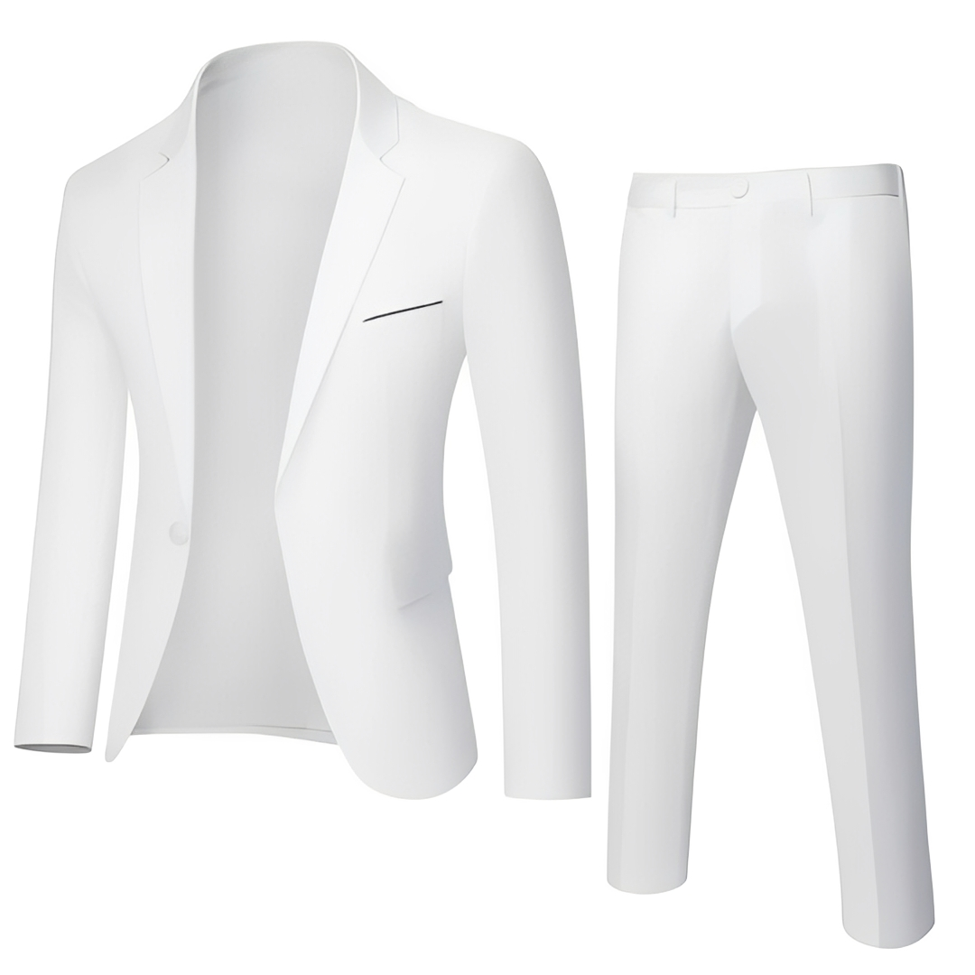 Men's Two-Piece Suit Set, Notched Lapel, Slim Fit