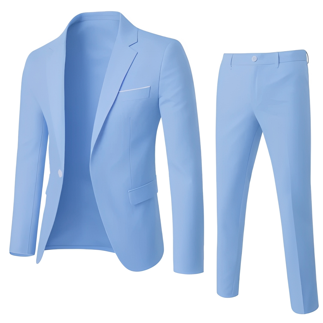 Men's Two-Piece Suit Set, Notched Lapel, Slim Fit