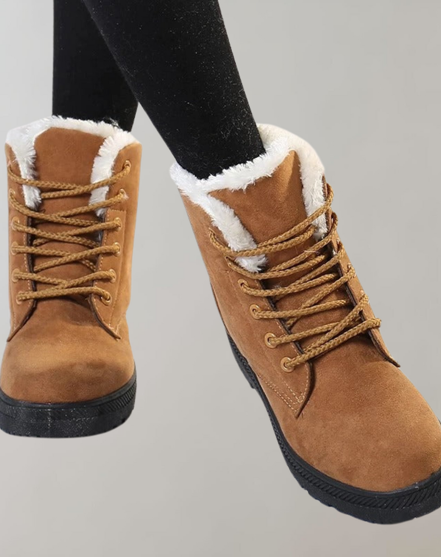 Women's Warm Winter Ankle Boots with Faux Wool Lining