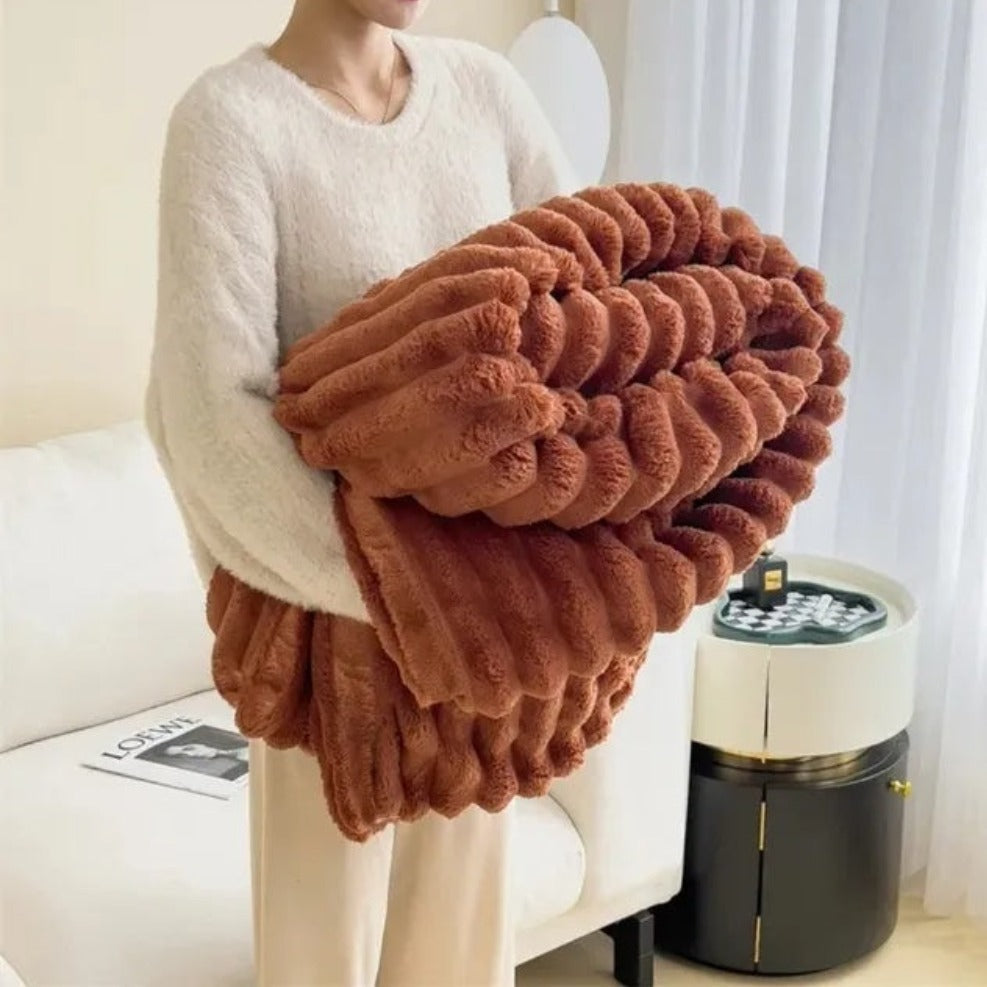 Cozy Striped Throw Blanket for Sofa, Bed, and Living Room