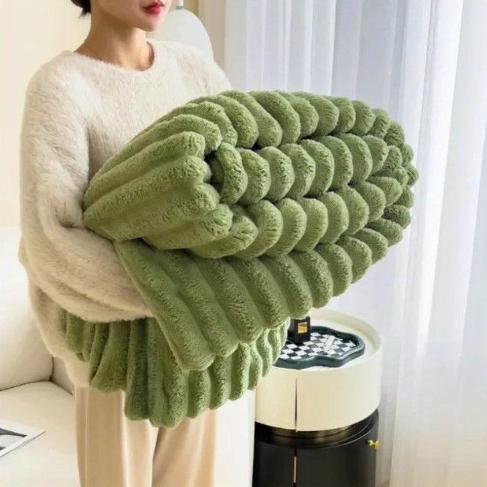 Cozy Striped Throw Blanket for Sofa, Bed, and Living Room