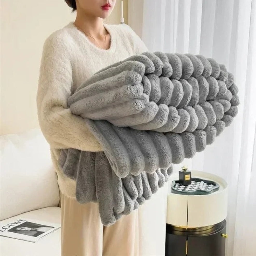 Cozy Striped Throw Blanket for Sofa, Bed, and Living Room