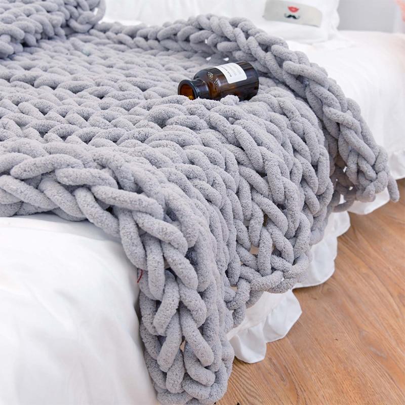 Cozy Thick Woven Blanket for Sofa and Bed