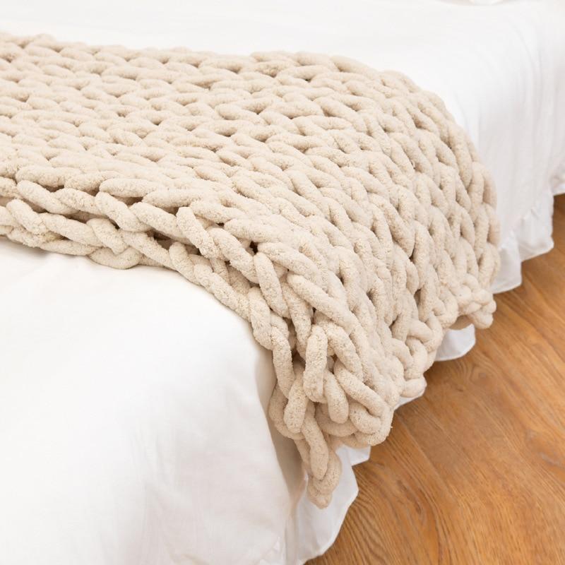 Cozy Thick Woven Blanket for Sofa and Bed