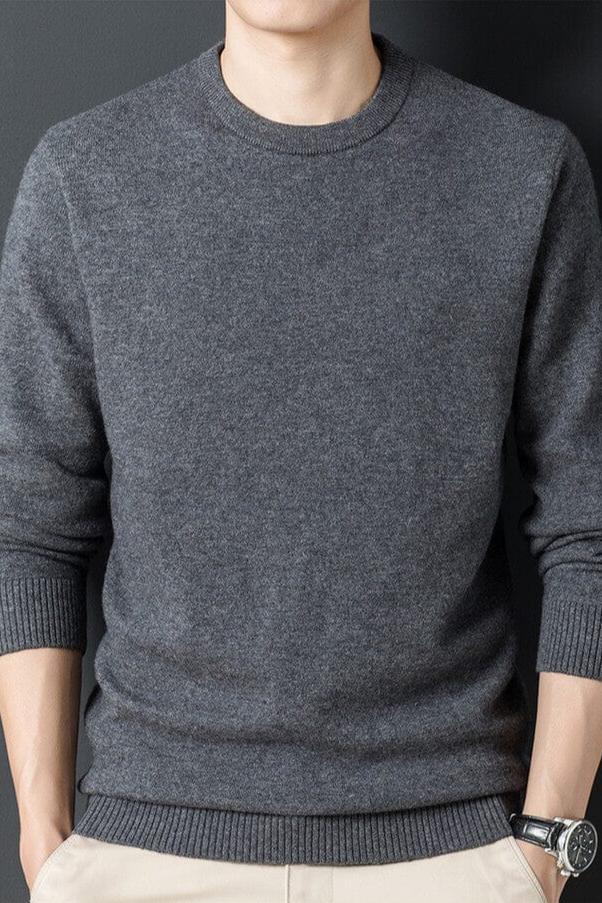 Edgar | Mens Warm Long-Sleeve Sweater — Relaxed Fit Casual Basic in 6 Colors M–4XL | Westmere