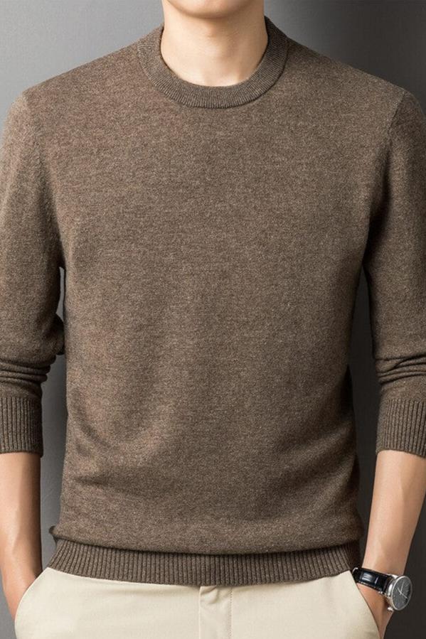 Edgar | Mens Warm Long-Sleeve Sweater — Relaxed Fit Casual Basic in 6 Colors M–4XL | Westmere