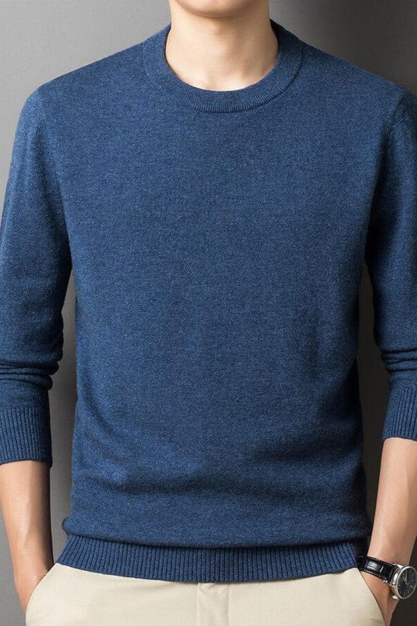 Edgar | Mens Warm Long-Sleeve Sweater — Relaxed Fit Casual Basic in 6 Colors M–4XL | Westmere
