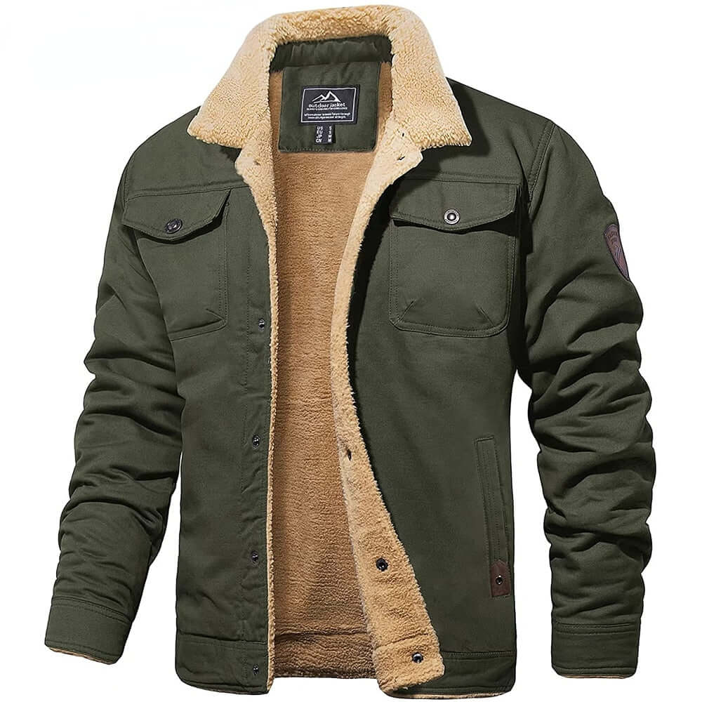Adam | Mens Vintage Bomber Jacket with Rib-Knit Cuffs | Soft Warm Lining, Front Zip | Navy, Khaki, Olive and More S-5XL