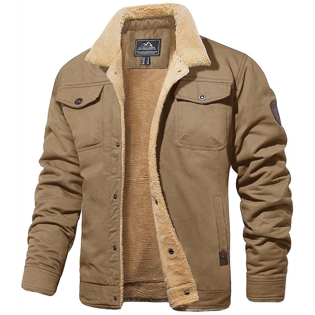 Adam | Mens Vintage Bomber Jacket with Rib-Knit Cuffs | Soft Warm Lining, Front Zip | Navy, Khaki, Olive and More S-5XL