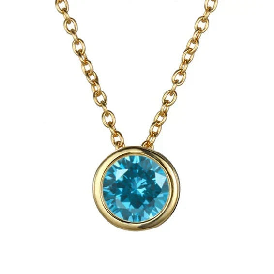 Birthstone Necklace Gold Personalized Pendant | Dainty Layering Jewelry