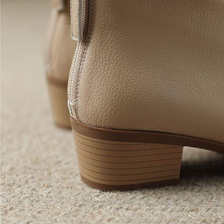 Women's Ankle Boots with a Block Heel | Pointed Toe and Cushioned Sole for Office and Evening | Size 5.5-8, 3 Colors
