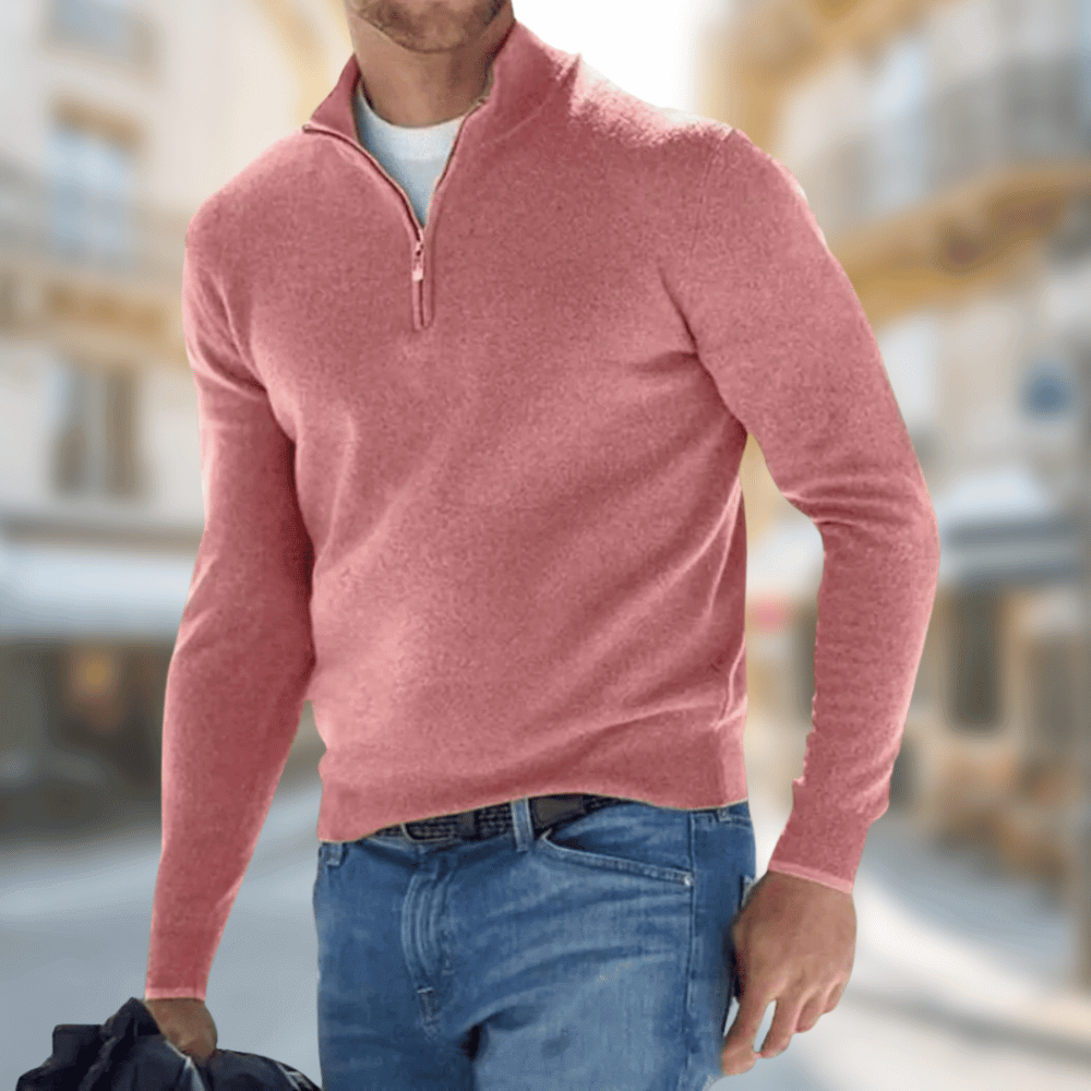 Roland | Mens Casual Sweater with Zip Collar — Zip-Collar Casual Knit in 8 Colors | Westmere