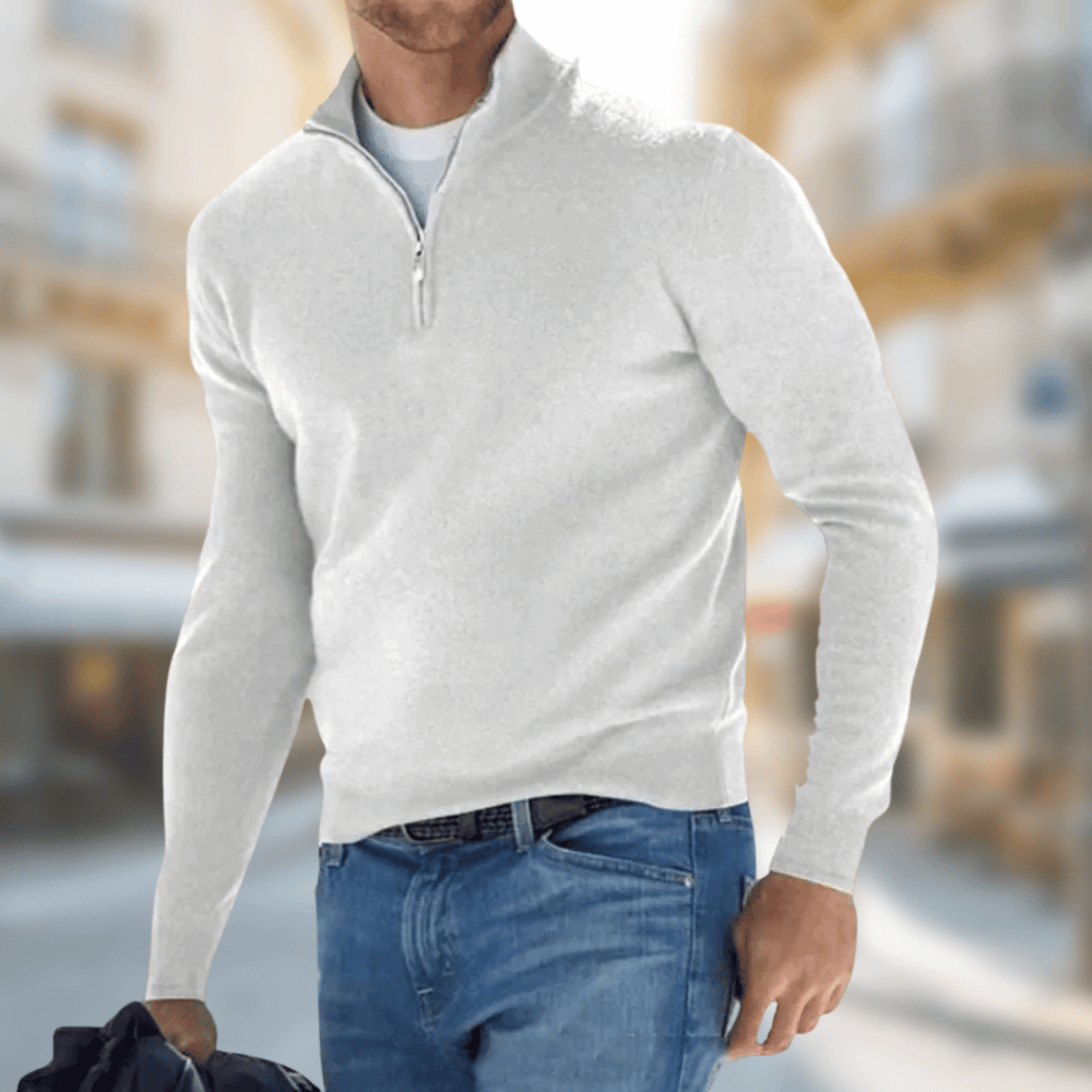 Roland | Mens Casual Sweater with Zip Collar — Zip-Collar Casual Knit in 8 Colors | Westmere