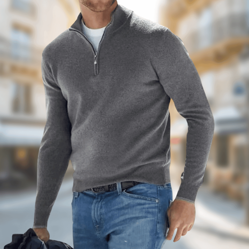 Roland | Mens Casual Sweater with Zip Collar — Zip-Collar Casual Knit in 8 Colors | Westmere