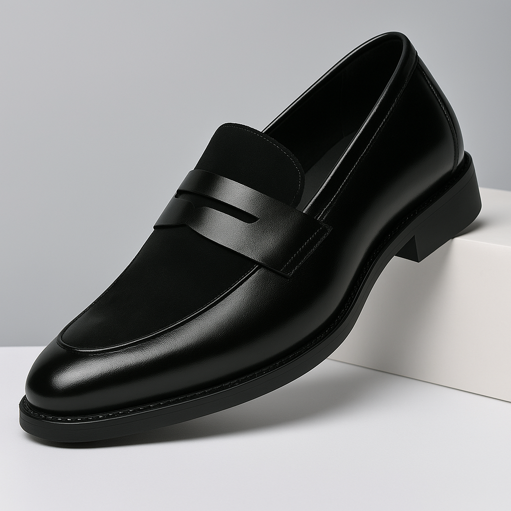 Men's Penny Loafers, Slip-On, Round Toe, Low Heel