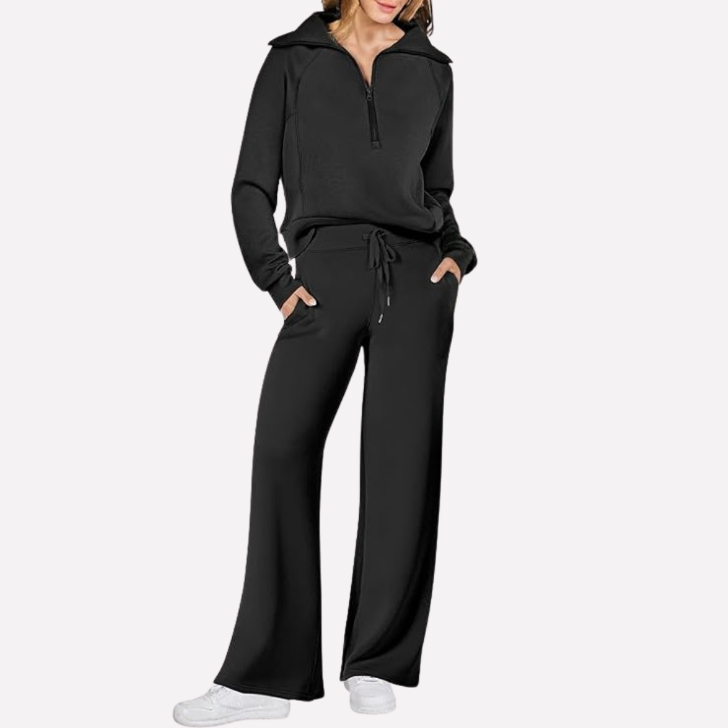 Women's Wide Leg Travel Set – Relaxed Top & Matching Trousers Set