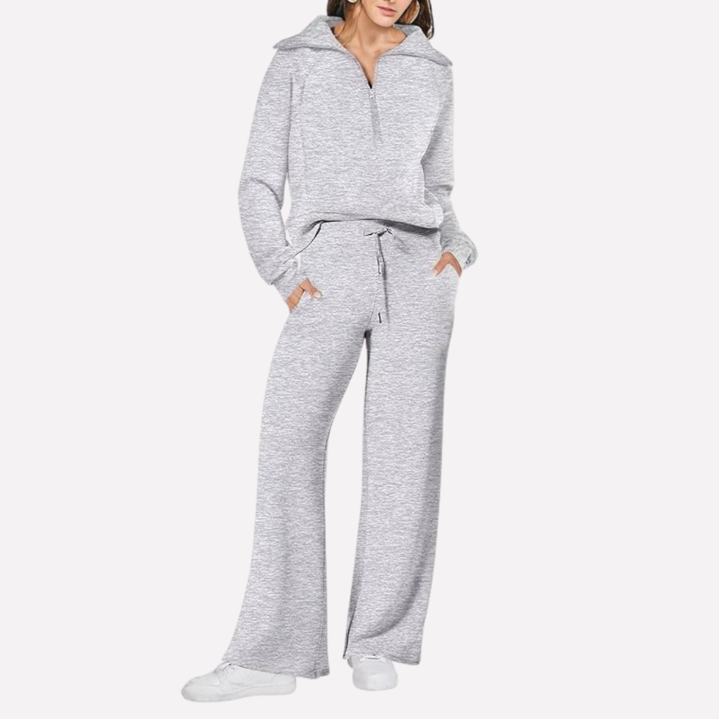 Women's Wide Leg Travel Set – Relaxed Top & Matching Trousers Set