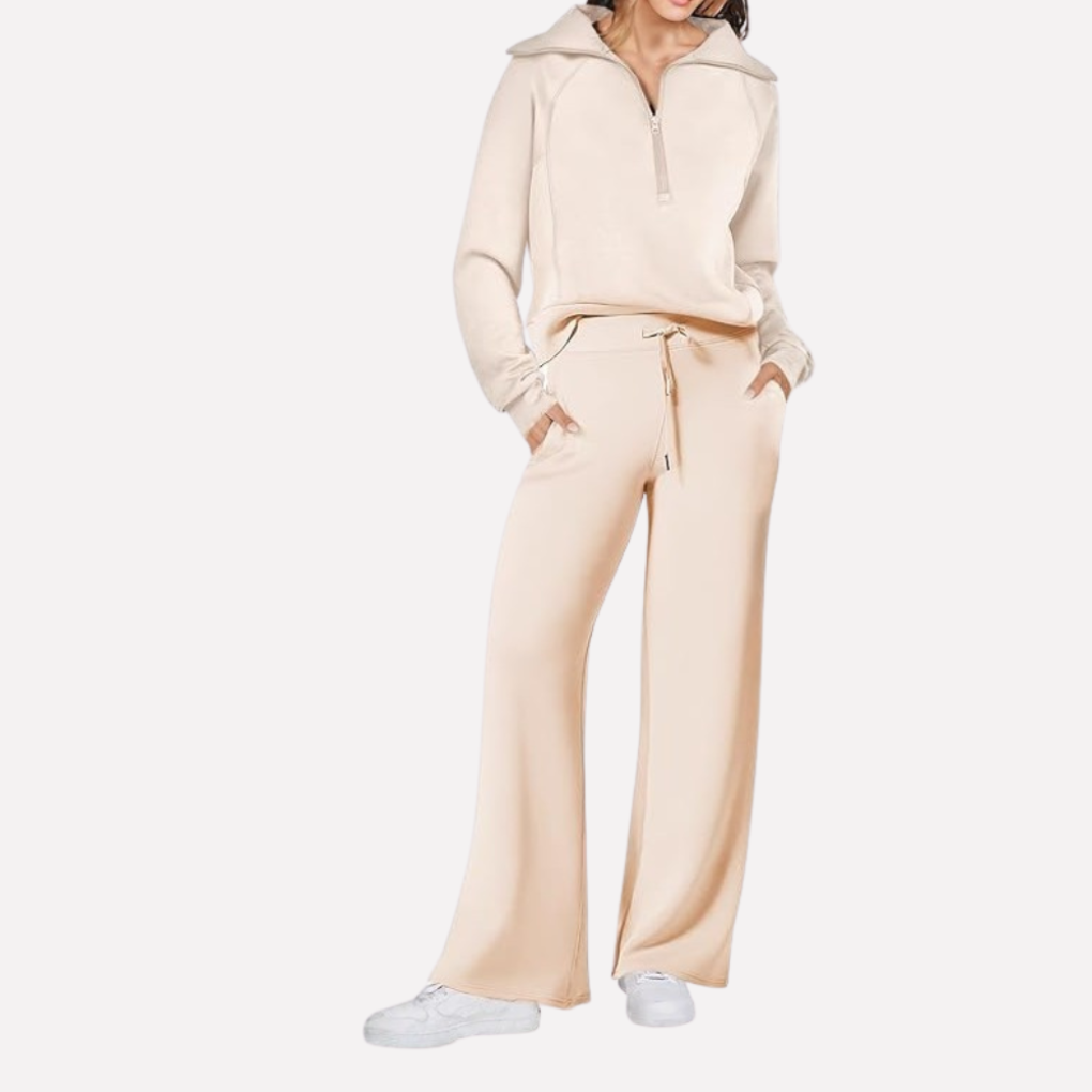 Women's Wide Leg Travel Set – Relaxed Top & Matching Trousers Set