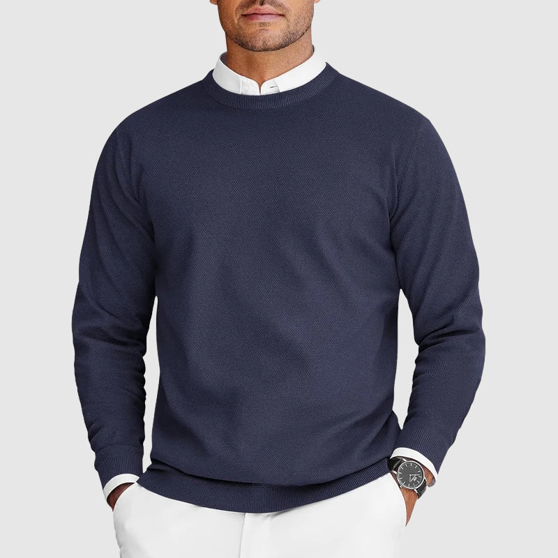 Tony | Mens Crew Neck Sweater in Soft Lightweight Knit | Solid Color, Clean Look | Black, White, Gray and More S-XXL