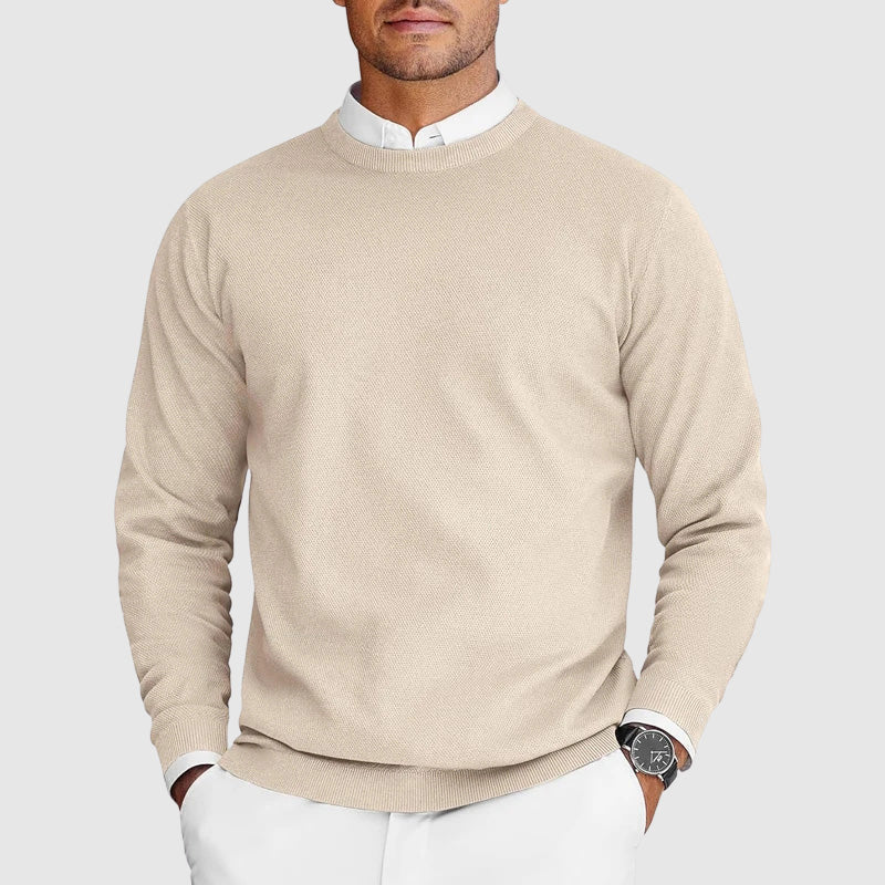 Tony | Mens Crew Neck Sweater in Soft Lightweight Knit | Solid Color, Clean Look | Black, White, Gray and More S-XXL