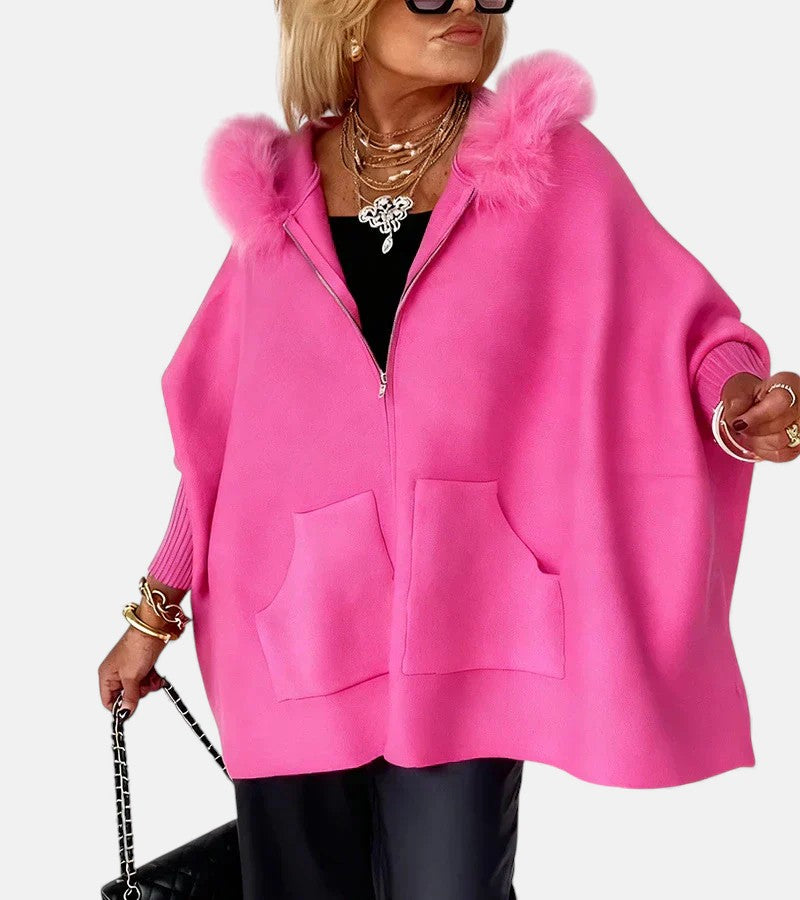Women's Casual Hooded Coat, Relaxed Draped Silhouette