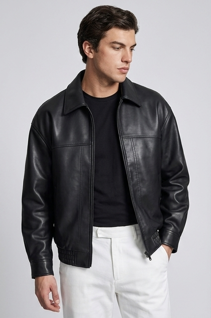 Men's Zip Jacket, Straight Collar, Long Sleeves