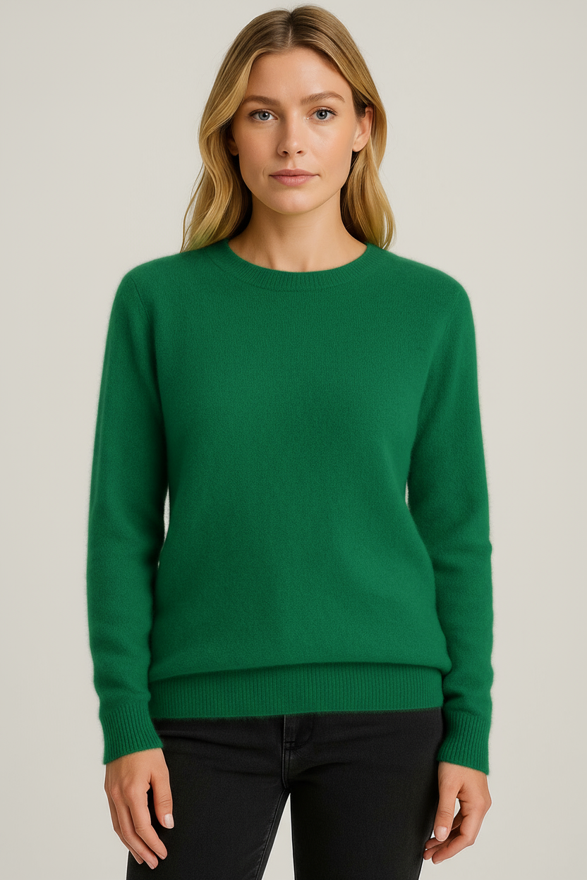 Women's Classic Crewneck Sweater, Long Sleeves, Ribbed Trims