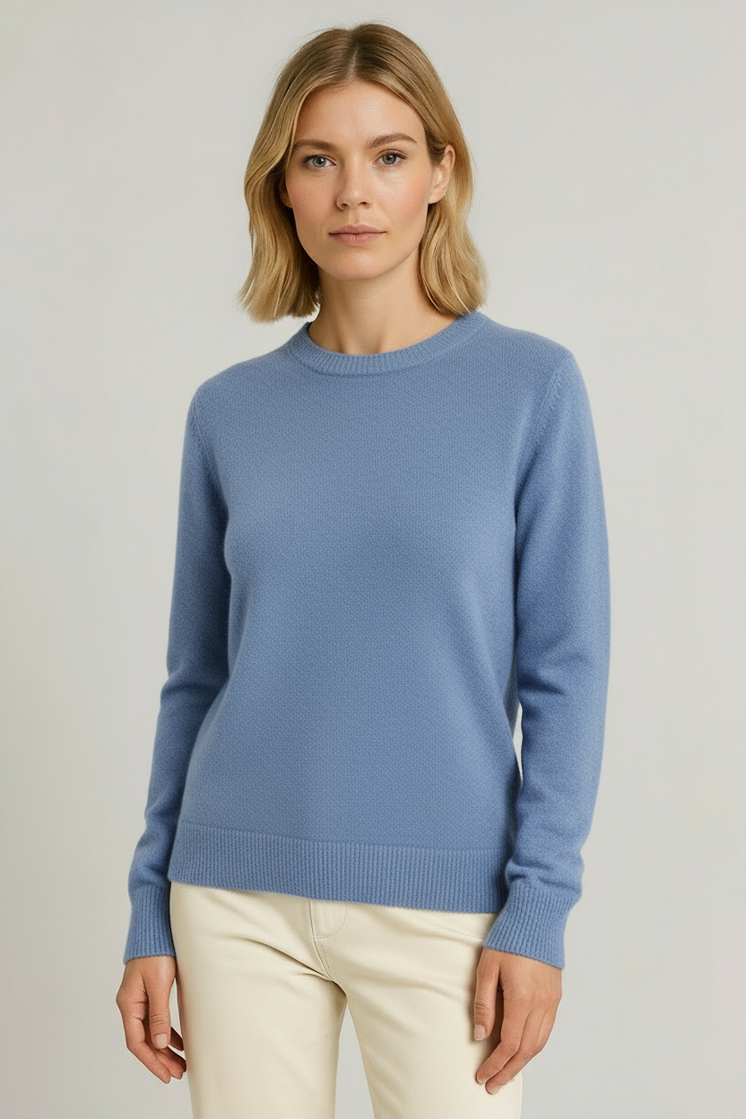 Women's Classic Crewneck Sweater, Long Sleeves, Ribbed Trims