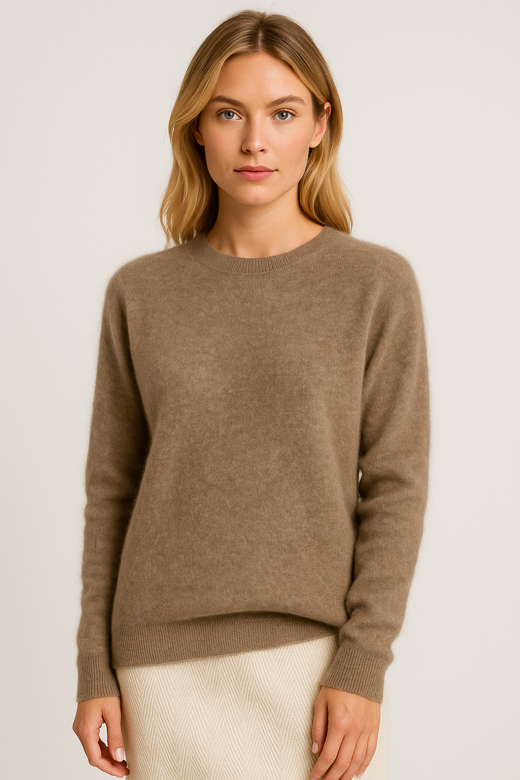 Women's Classic Crewneck Sweater, Long Sleeves, Ribbed Trims