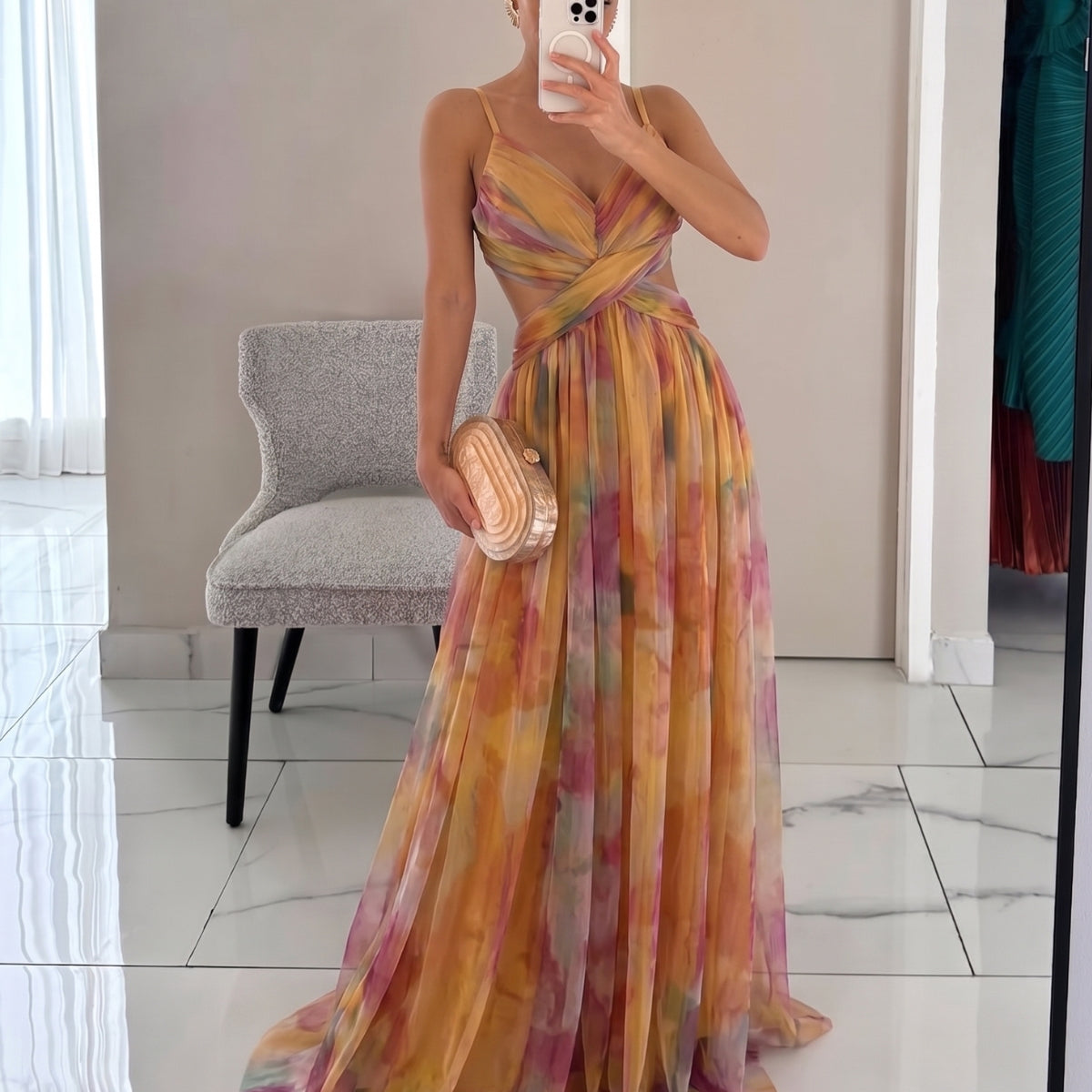 Frostin - long floral dress