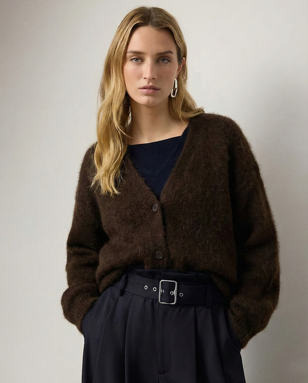 Junia Brushed Knit Oversized Cardigan