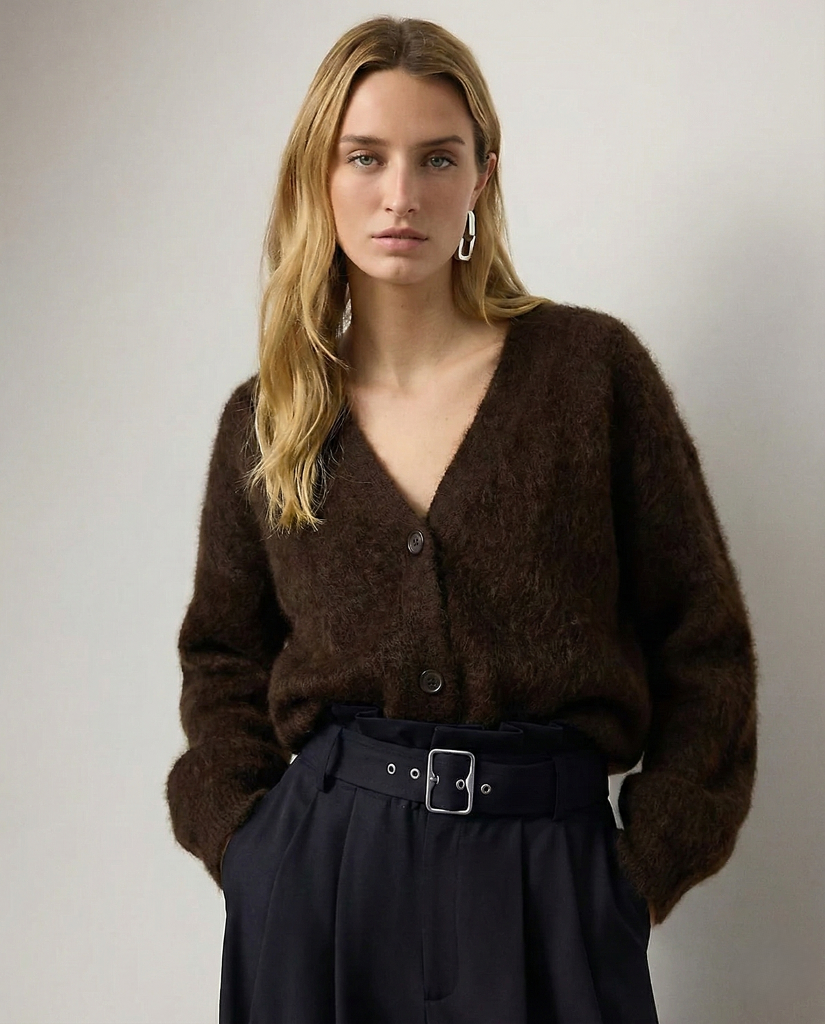 Junia Brushed Knit Oversized Cardigan