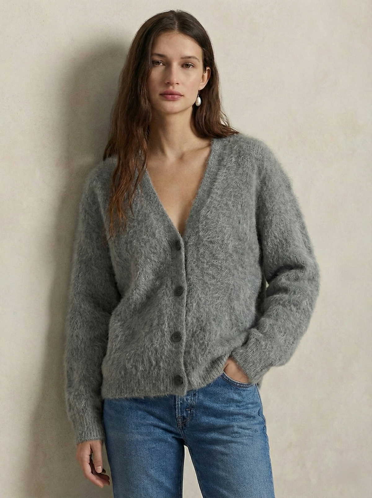 Junia Brushed Knit Oversized Cardigan