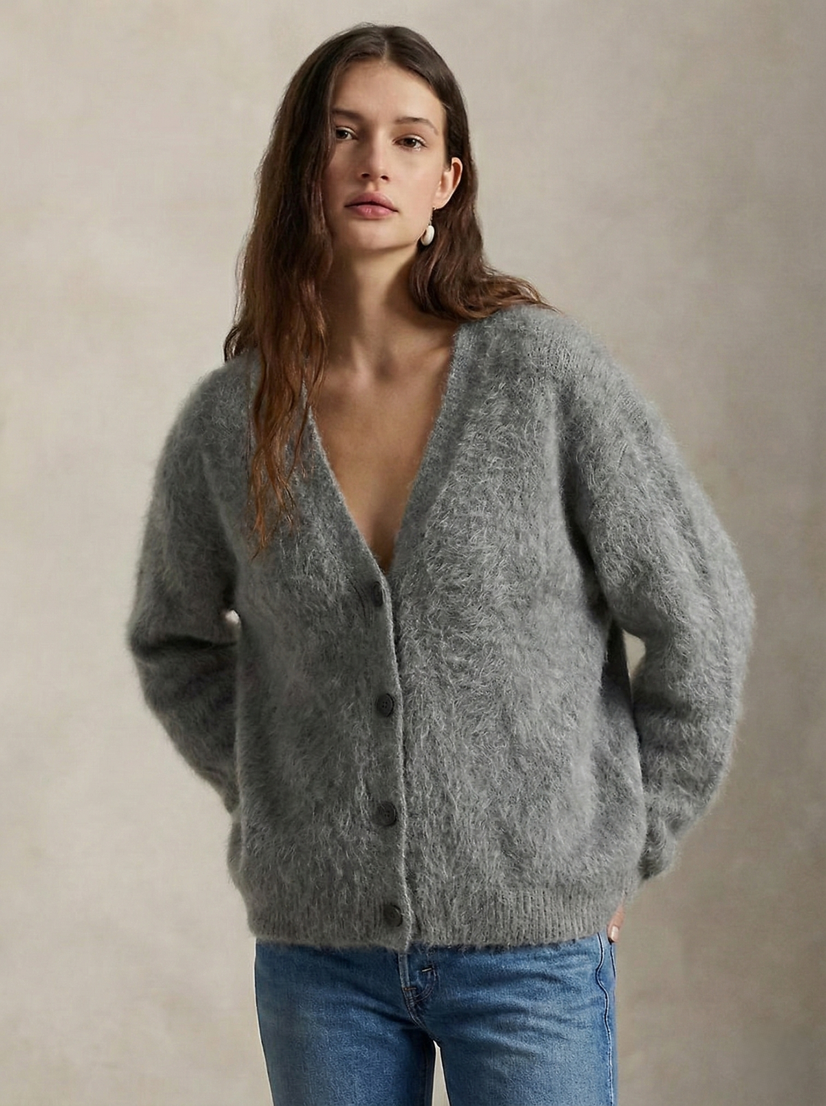 Junia Brushed Knit Oversized Cardigan