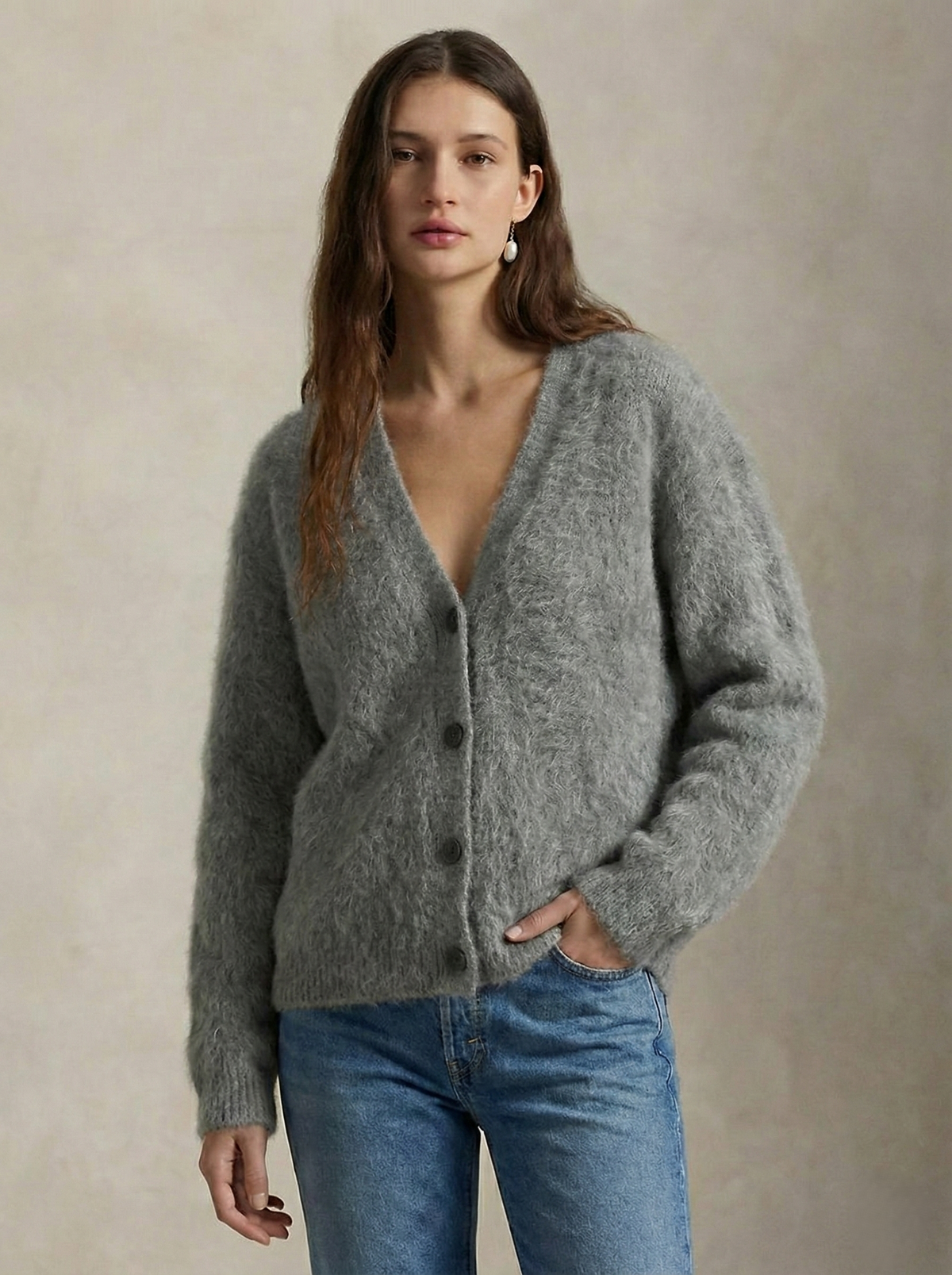 Junia Brushed Knit Oversized Cardigan