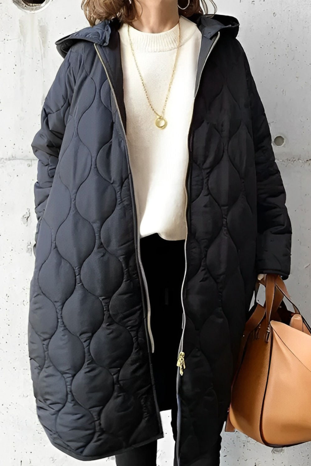 Women's Parka with Hood and Zip Closure | Pockets, Thermal Lining | For Winter | Navy Blue, Dark Green, Black, Light Green