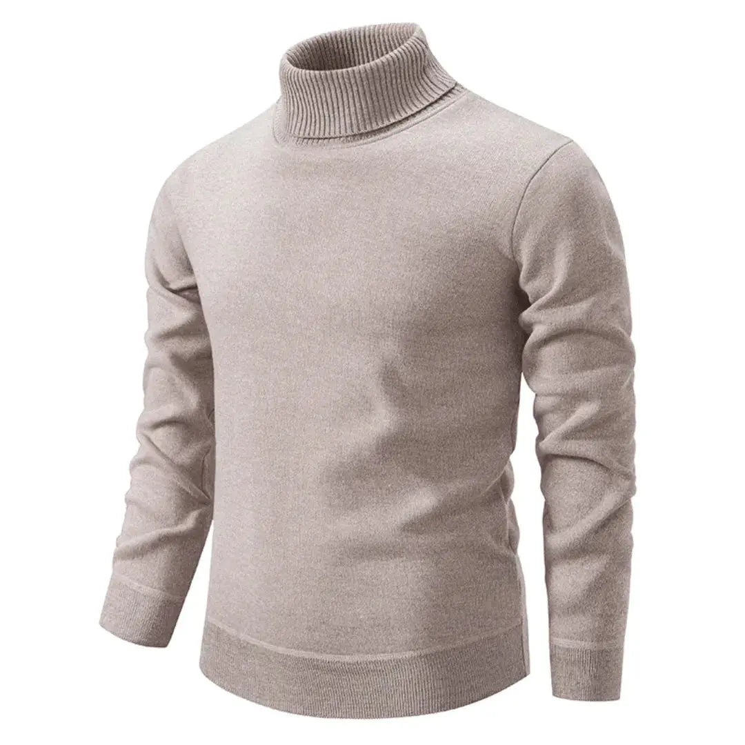 Jason | Mens Turtleneck Sweater in Soft Knit Blend | Tailored Fit, Breathable | Brown, Gray, Black and More XS-XXXL
